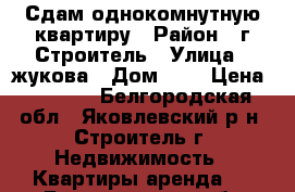 Сдам однокомнутную квартиру › Район ­ г.Строитель › Улица ­ жукова › Дом ­ 9 › Цена ­ 7 000 - Белгородская обл., Яковлевский р-н, Строитель г. Недвижимость » Квартиры аренда   . Белгородская обл.